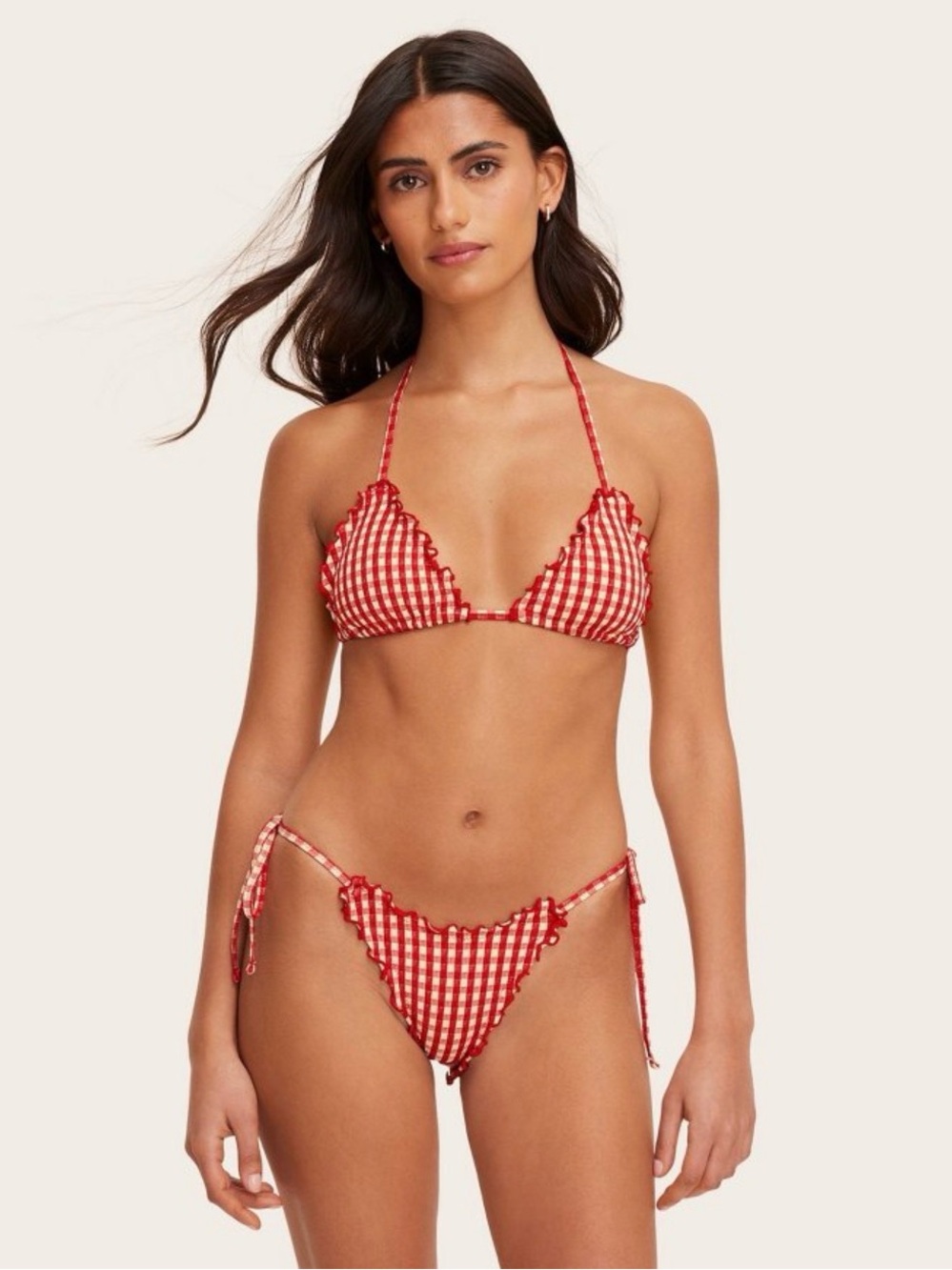 Lettuce Edge String Bikini Set - Parke x Target Red Gingham Check S
